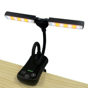 ไฟอ่านหนังสือแบบหนีบพกพา ชาร์จซ้ำได้ หัวคู่ ขนาดเล็ก พับได้ ใช้พอร์ต USB พร้อมคลิปหนีบสำหรับหนังสือ - Product Image 1