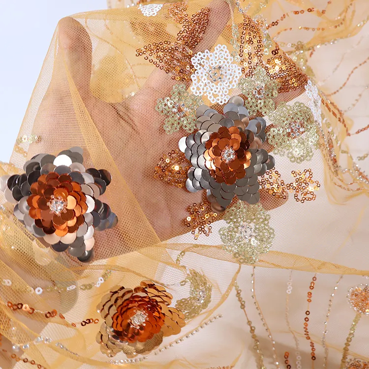Embroidered Fabric Luxury Beads 3 8mm