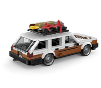 Set de Bloques de Construcción de Coche de Viaje Vintage al por Mayor, Estuche de Exhibición, Kit de Modelo de Ladrillos de Plástico ABS a Escala Premium para Coleccionistas, Regalos 8824