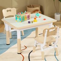 Ensemble de chaises de table pour tout-petits réglables en hauteur bureau d'étude pour enfants Graffiti facile à essuyer avec 4 chaises pour une utilisation scolaire meubles de garderie pour enfants
