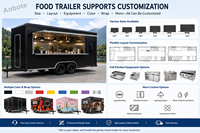 Remorque mobile pour aliments, boissons, bière et bonbons, aménagement flexible et personnalisé, chariot de restauration rapide professionnel, design résistant à la rouille, pour événements