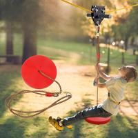Équipement de divertissement extérieur pour enfants, kit de tyrolienne en acier inoxydable pour jardin avec frein à ressort, siège et poignée de chariot