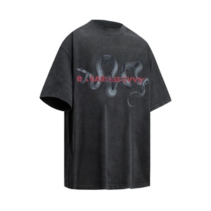 Camiseta de Verano de Marca Streetwear, Serie Oscura con Estampado de Pitón, 100% Algodón Transpirable, Anti-Pilling, Manga Corta para Hombre - Product Image 4