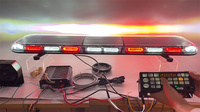 Barra de luces LED de emergencia para techo Golddeer roja y blanca de 47 pulgadas, luces estroboscópicas de advertencia con sirena SLS-171 y altavoz