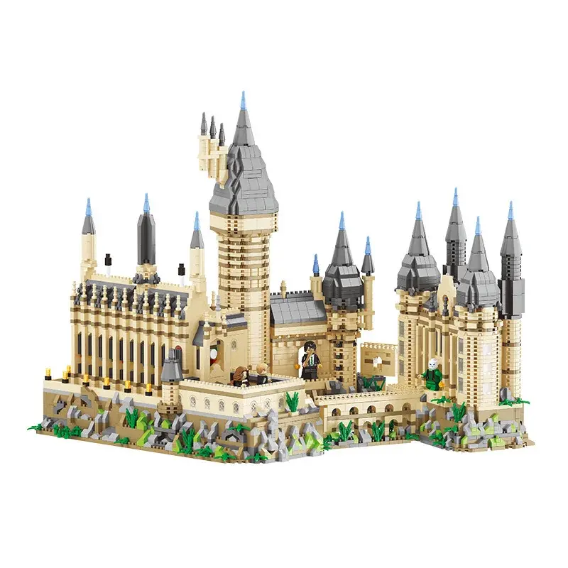 Balody blok Mini arsitektur rumah Indah Magic School Castle Brinquedos untuk mainan anak perempuan hadiah Natal 16298