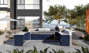 Cozinha Modular Moderna em Aço Inoxidável Dorene <span class=keywords><strong>2026</strong></span> com Churrasqueira, Geladeira e Pia para Cozinha ao Ar Livre, Suprimentos para Jardim em Apartamento - Product Image 6