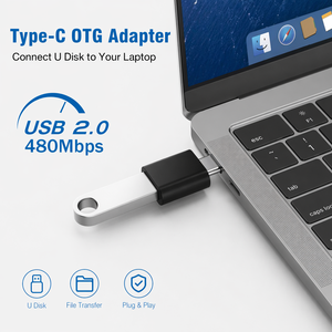 <span class=keywords><strong>Adaptateur</strong></span> OTG USB Type C mâle vers USB <span class=keywords><strong>femelle</strong></span> certifié ROHS CE UKCA, convertisseur USB C OTG - Product Image 2