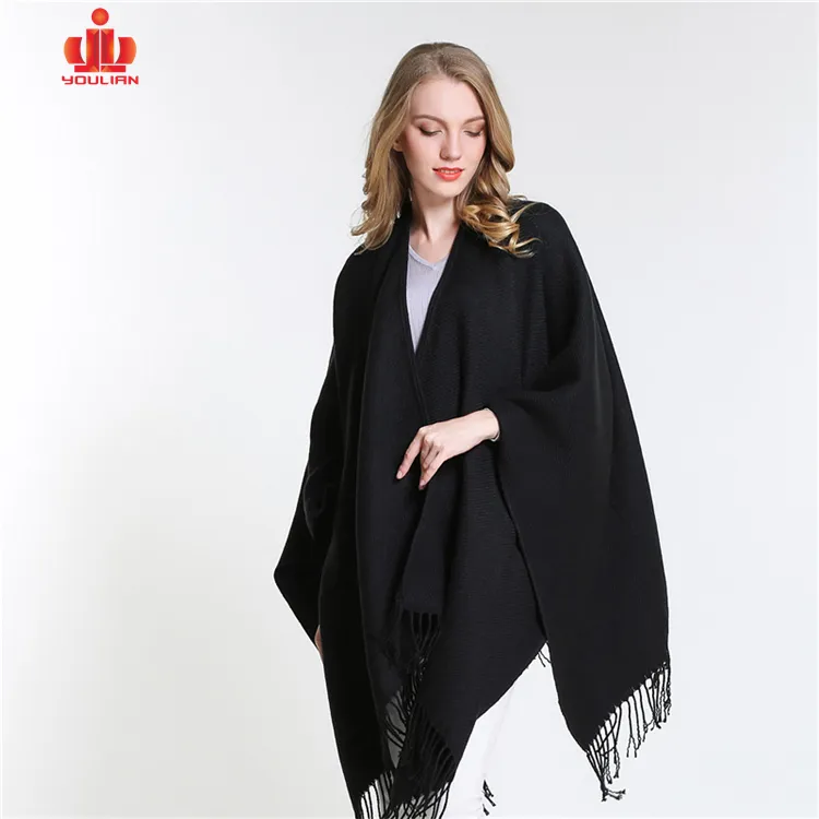 Cashmere Turtleneck Winter Cozy Stylish Loose-Fitting Shawl Cloak Woolen Organic Poncho Sweater