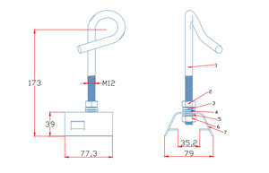 Support de suspension pour câble de branchement FTTH YKP-01, 4kN, en acier galvanisé, pour câble à fibre optique aérien sur ligne aérienne - Product Image 2