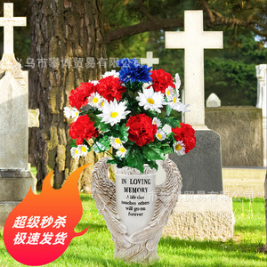 Angel Wings Decorative Vase Resin Cylindrical <b>Memorial</b> Garden Statue Sympathy <b>Gift</b> - Product Image 1