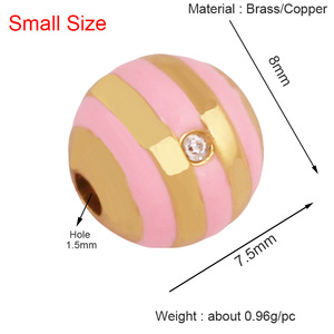 Nhà Máy Tự Làm Vòng Đeo Tay Dây Chuyền Đồng Tinh Tế Zircon Phụ Kiện Phong Cách Đa Phong Cách Sọc Đầy Màu Sắc Quả Bóng Lỏng Hạt - Product Image 2