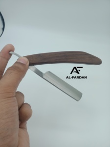 AL-FARDAN Straight Cut Throat Turkish <b>Razor</b> Pakka Wood Handle Stainless Steel <b>Blade</b> <b>Single</b> Edge Men's Grooming Shavette <b>Razors</b> - Product Image 6