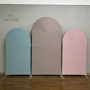 ผ้าสแปนเด็กซ์7FT ฝาครอบสีชมพูสำหรับจัดงานเลี้ยงอลูมิเนียมเชียร่าออกแบบได้ตามต้องการสำหรับงานเลี้ยงวันเกิดซุ้มโลหะสำหรับงานแต่งงาน - Product Image 5