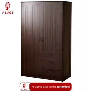<span class=keywords><strong>Armario</strong></span> de Madera Personalizado de Diseño Nuevo con 2 Puertas y 3 Cajones, <span class=keywords><strong>Armario</strong></span> de Almacenamiento con Estantes, Armarios de Madera Modernos para Dormitorio - Product Image 2