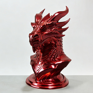 Figurine de <span class=keywords><strong>dragon</strong></span> en fibre de verre écologique de luxe, modèle de sculpture décorative pour salon ou bureau - Product Image 3