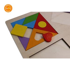Trẻ Em 3-6 Tuổi Giáo Dục Mẫu Giáo Xây Dựng Khối Câu Đố Bằng Gỗ 4 Trong 1 Tangram Câu Đố Đồ Chơi - Product Image 4
