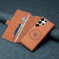 Étui portefeuille magnétique détachable 2-en-1 Denior avec support de téléphone pour la série S25/S24, modèle Ins Style B06 en PU