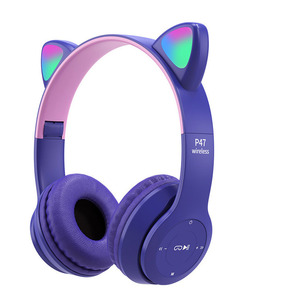 Écouteurs stéréo à oreilles de chat <span class=keywords><strong>2022</strong></span>, <span class=keywords><strong>casque</strong></span> d'écoute Bt 5.0, <span class=keywords><strong>casque</strong></span> de jeu Audifonos P47 - Product Image 1