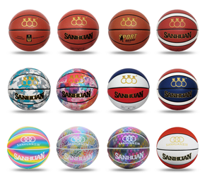 Ballon de rue en cuir composite Aolan Ballon de <span class=keywords><strong>basket</strong></span> extérieur et intérieur imprimé de style coloré - Product Image 1