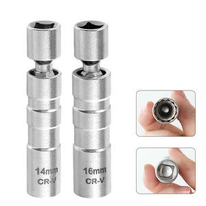14mm 16mm Manyetik Buji Soketi İnce Duvarlı 360 Derece Döner 3/8 İnç Sürücü CRV Çelik Uzatılmış Uzun Menzilli Oto Tamir Aleti - Product Image 2