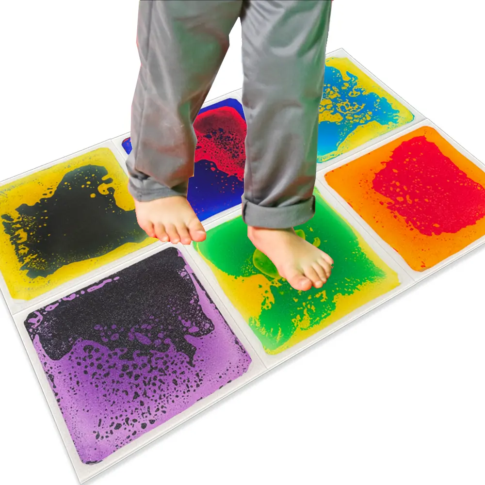 50cmJuguetes Preschool Educational Sensitive Liquid Gel Floor Tile Sensory Integration Equipment Game Toys For Autistic Children