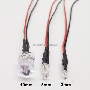 Diodo LED de 12V, 3mm, 5mm, 10mm, con Cable de 20cm, Pre-cableado, Lámpara LED con Base de Plástico - Product Image 2