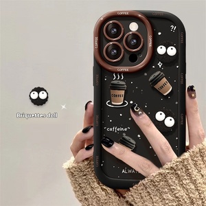 Nouveau Étui de Téléphone Souple en TPU Motif Dessin Animé pour <span class=keywords><strong>Apple</strong></span> 16 <span class=keywords><strong>Pro</strong></span> Max, Disponible pour <span class=keywords><strong>iPhone</strong></span> <span class=keywords><strong>14</strong></span> Plus, 12, 13 et 15 Couleurs (Café, Houille, etc.) - Product Image 3