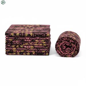 Tissu imprimé à la cire africaine ornée de strass | <span class=keywords><strong>Rose</strong></span> Or Ankara Batik Design 100% Coton pour Mariage <span class=keywords><strong>Pagne</strong></span> Luxe DIY Crafts - Product Image 1