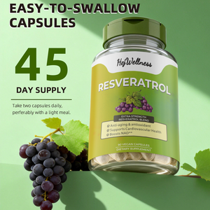 Natürliche Resveratrol-Kapseln Antioxidans Trans-Resveratrol NAD-Nahrungsergänzungsmittel für Herz- und Herz-Kreislauf-Gesundheit - Product Image 4