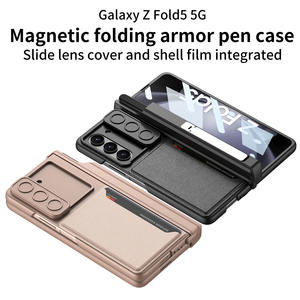 Housse <span class=keywords><strong>de</strong></span> protection à la mode pour Samsung Fold5 sac <span class=keywords><strong>de</strong></span> carte <span class=keywords><strong>de</strong></span> fenêtre <span class=keywords><strong>de</strong></span> poussée <span class=keywords><strong>de</strong></span> téléphone portable pliant avec porte-stylo - Product Image 2