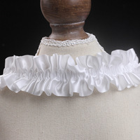 Bordure en dentelle élastique à volants en satin mélangé de polyester de 4 cm (1,6 pouce) pour textiles de maison, rideaux et couture DIY