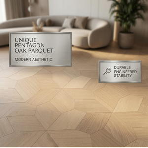 <span class=keywords><strong>Suelo</strong></span> de Parqué Pentagonal de Roble de Diseño Moderno, <span class=keywords><strong>Suelo</strong></span> de Ingeniería Multicapa Liso para Sala de Estar y Baño - Product Image 1