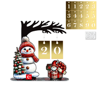 Calendrier de l'Avent de Noël en Gros : Ornements en Bois, Calendrier de Compte à Rebours de Bureau en Forme d'Arbre de Noël, Blocs de Construction, Cadeau
