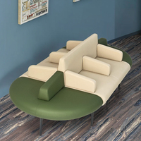 Canapé d'angle haut de gamme deux places, nouveau design italien minimaliste, en similicuir capitonné, inclinable, écologique, octogonal, pour salon