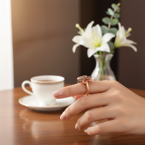 French Lily <b>Adjustable</b> <b>Ring</b> Zircon Stone Design Wholesale 925 <b>Silver</b> <b>Sterling</b> Jewelry - Product Image 3