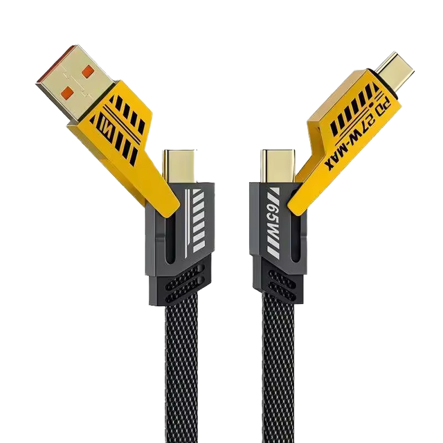 Wholesale OEM 4 in 1 Fast Charging Cable 65W 5A Mobile Phone Fast Charging for iPhone Data Cable 4-in-1 Multi Usb Charging Cable