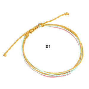 <span class=keywords><strong>Tobillera</strong></span> tejida de cera Bohemia para mujer, cuerda para el pie, colorida, resistente al agua - Product Image 5