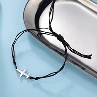 Nouvel arrivage Bracelet en cordon ciré fait main avec breloque avion Bracelet modèle d'avion pour les amateurs d'aviation