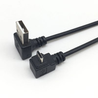 Cable de Carga de Datos con Conector USB-A Macho a Micro USB en Ángulo de 90 Grados hacia Arriba