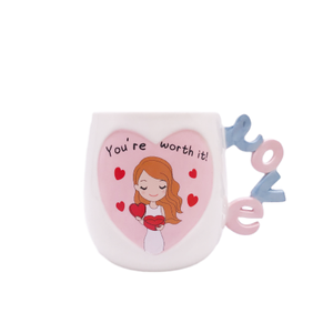 Linda taza divertida chica de alta belleza da el regalo de cumpleaños Del mejor amigo para <span class=keywords><strong>novio</strong></span> <span class=keywords><strong>a</strong></span> Madre taza con regalo de mano Taza de cerámica - Product Image 3