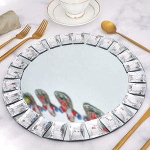 Platos de Cristal con Espejo y Adornos para Decoración de Eventos y Bodas al por Mayor - Product Image 3