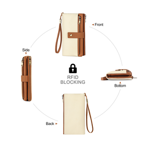 RFID Blocking Anti-theft Women's Wallets Card Holder Multi-functional Trifold Short Money Clips Retro Large Capacity Coin <b>Purses</b> - Product Image 1