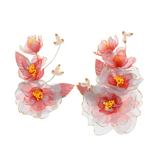Accesorio para el Cabello de Diseño Original 2024, Hecho a Mano, Color Morado, de Alta Gama, con Diseño Floral en Relieve, Estilo Hanfu - Product Image 5
