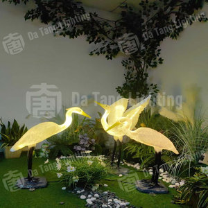 Escultura decorativa de garza con luz LED para exteriores, IP65, lámpara de pájaro para parque, césped, decoración festiva - Product Image 4
