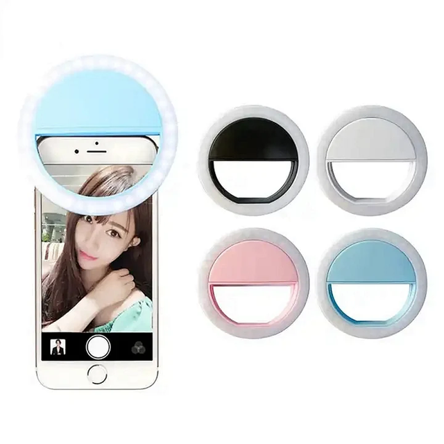 Customized Logo Portable Selfie Photography Rechargeable Flash Selfie Ring Light for Mobile Phone