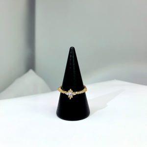 Diadème personnalisé en cristal de zircone cubique, diamant, argent sterling 925 plaqué or, bague de mariage de <span class=keywords><strong>luxe</strong></span> pour femmes - Product Image 3