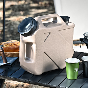 Portable Water Can Large Capacity Durable Plastic Outdoor Camping Vehicle Use Black Military Green Khaki - Product Image 2