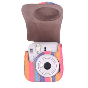 Funda para cámara Fuji <span class=keywords><strong>instax</strong></span> <span class=keywords><strong>mini</strong></span> 12/11/8/<span class=keywords><strong>9</strong></span> Rainbow Stripes, bolso de cuero PU con bolsillo y correa de hombro ajustable - Product Image 6