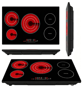 Table <span class=keywords><strong>de</strong></span> <span class=keywords><strong>cuisson</strong></span> encastrable à induction mixte 9200W <span class=keywords><strong>5</strong></span> brûleurs, <span class=keywords><strong>vitrocéramique</strong></span> haute luminosité pour usage domestique, VR et commercial - Product Image 6
