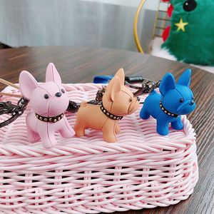 Porte-clés de voiture en cuir personnalisé, porte-clés mignon en forme de poupée, porte-clés en PVC en forme d'animal, porte-clés chien - Product Image 6